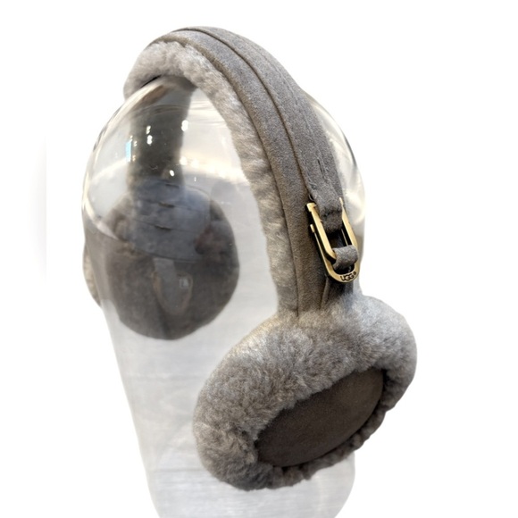 UGG Gray Suede And Shearling Earmuffs - Picture 1 of 8